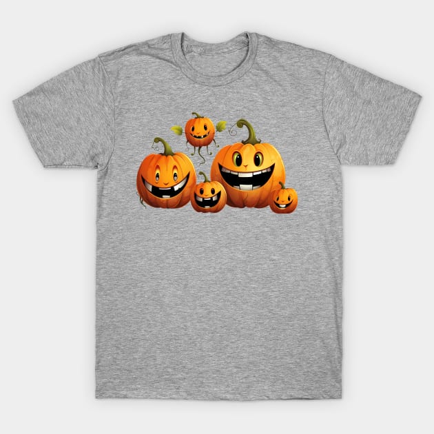 Spooky Halloween Pumpkin Family T-Shirt by DivShot 